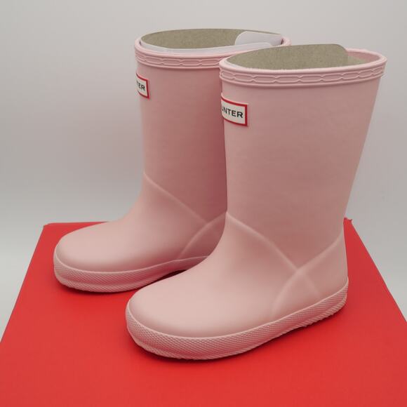 NEW Hunter Kid's Original First Classic Rain Boots Azalea Pink Toddler Girl's 9 - Picture 1 of 12